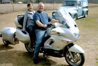 Frances rides a motorcycle with Stephen