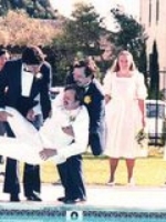 Wedding party at the pool