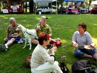 Leo, Tom, Sara and Jean at the Farmer's Market