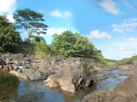 Below the falls