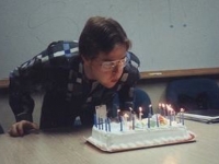 Scott blows out the candles