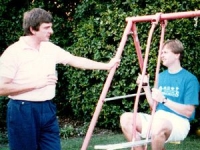 On the swing set