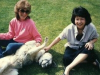 Joanne and Patty and a dog