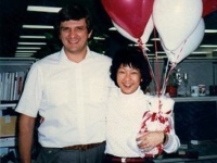 Michael and Patty and balloons